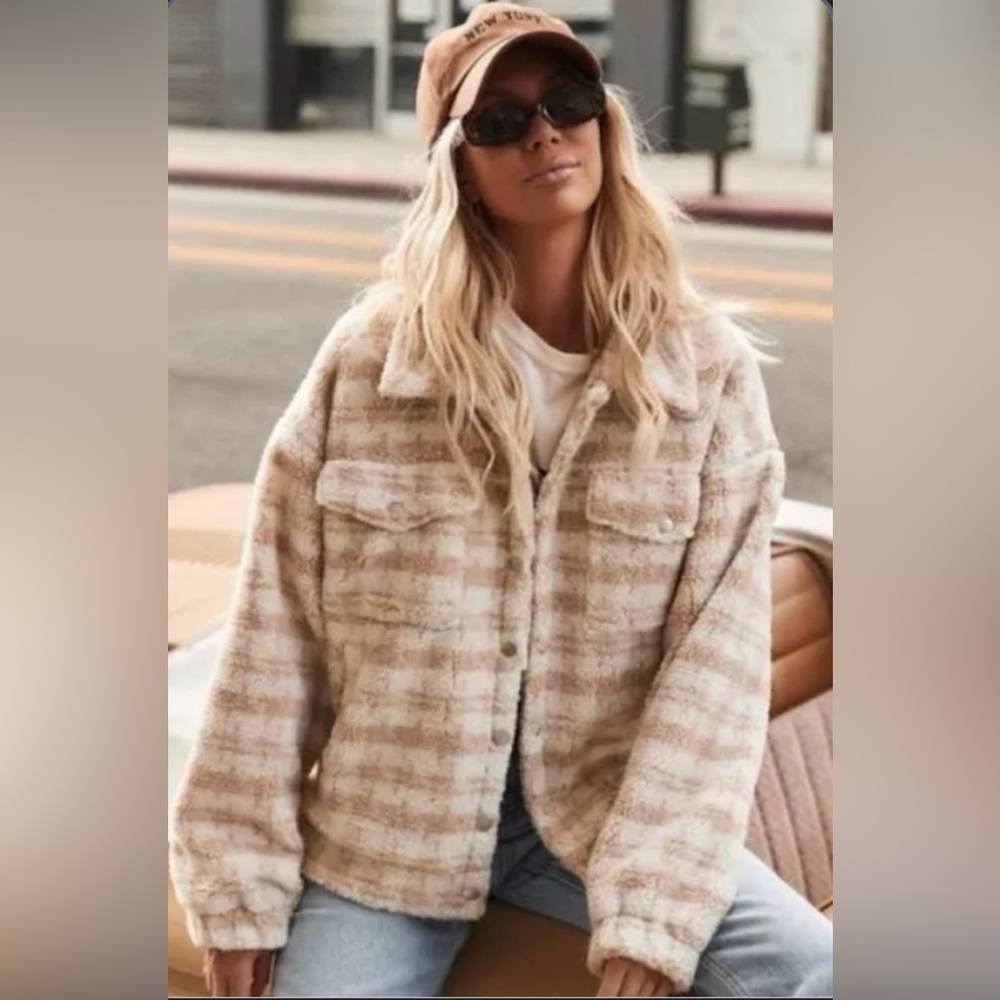 12th Tribe Plaid Sherpa Jacket